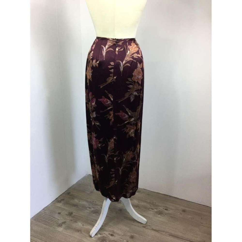 Laura Ashley Viscose Skirt In BURGUNDY SIZE 8